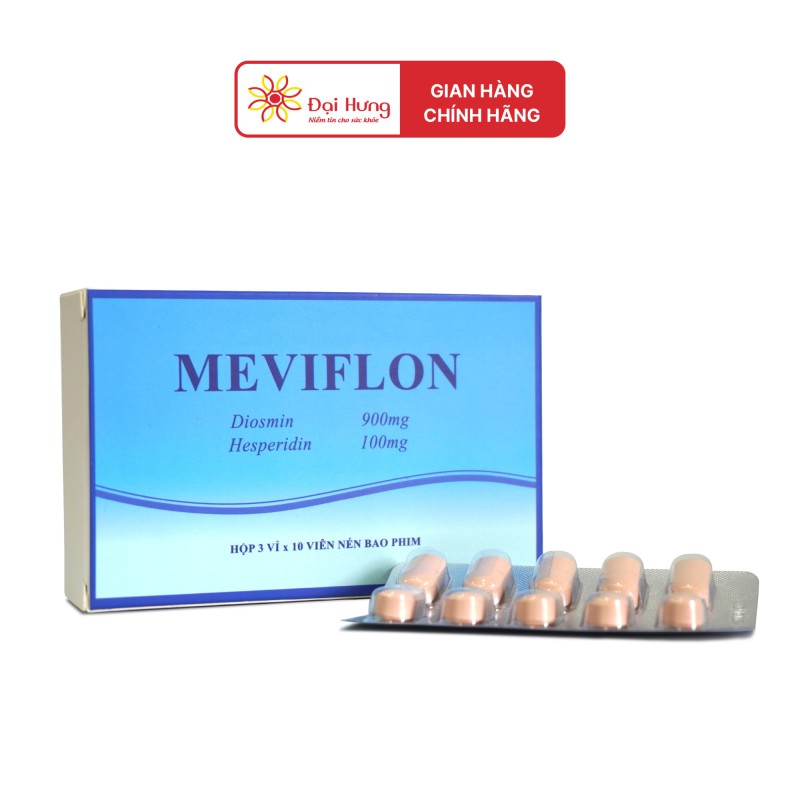 Thuốc Meviflon 1000mg điều trị suy giãn tĩnh mạch, trĩ cấp