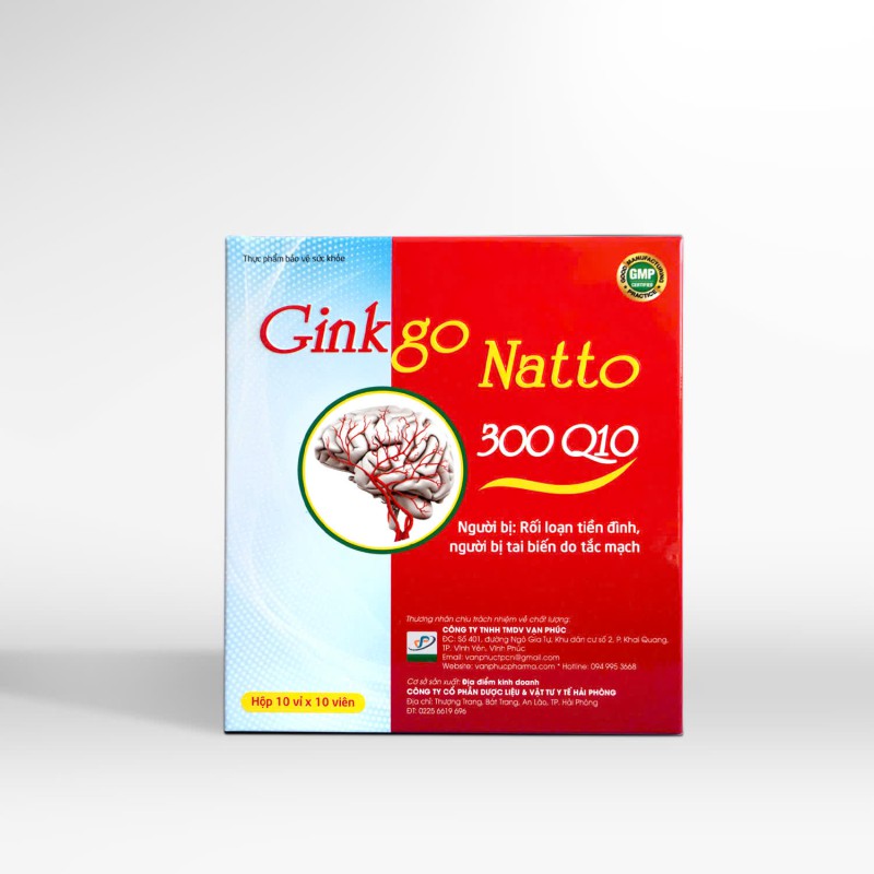 Hoạt huyết dưỡng não Ginkgo Natto 300 Q10  (Bao bì 2024)