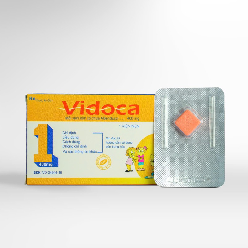 Thuốc điều trị giun sán Vidoca 400mg (Vàng)